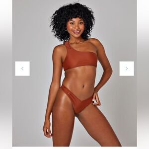 Axil swim Danica Morocco One-Shoulder Brown Bikini Set
